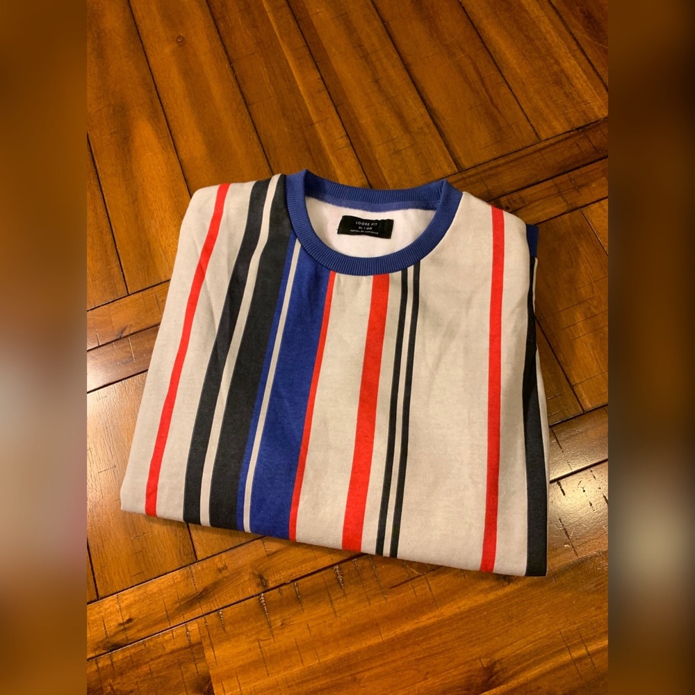 Vertical Striped Crewneck Sweater
